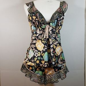 Victoria's Secret Flounce Silk Sleep Set 2 piece